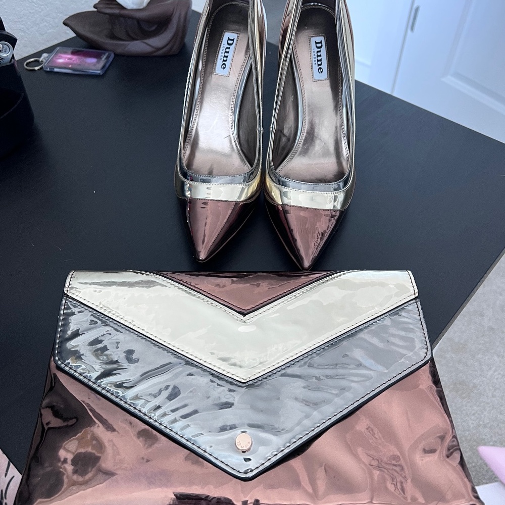 Dune Stilettos with matching Clutch
